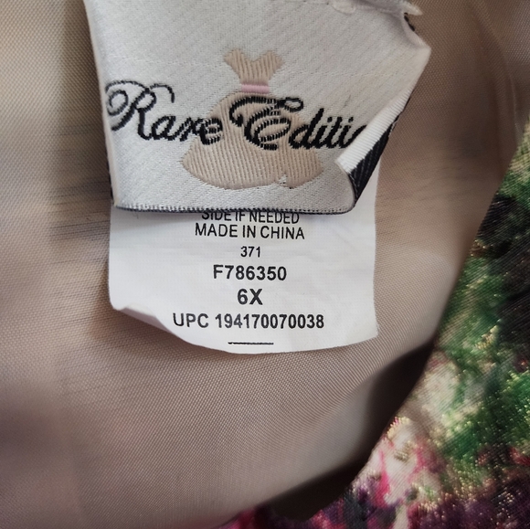 Rare Editions Big Bow Shoulder Fancy Party Dress Puffy Pastel  - Girls Size 6X. - Picture 9 of 9